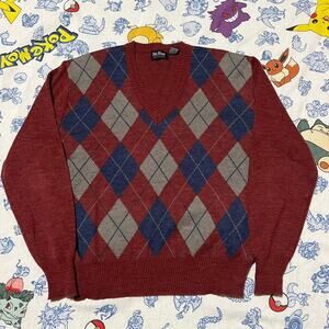 Vintage 90s Par Four Argyle Acrylic Sweater